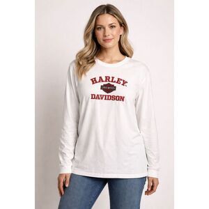 Harley Davidson Womens 2XL White Long Sleeve Tee Amarillo TX NWT